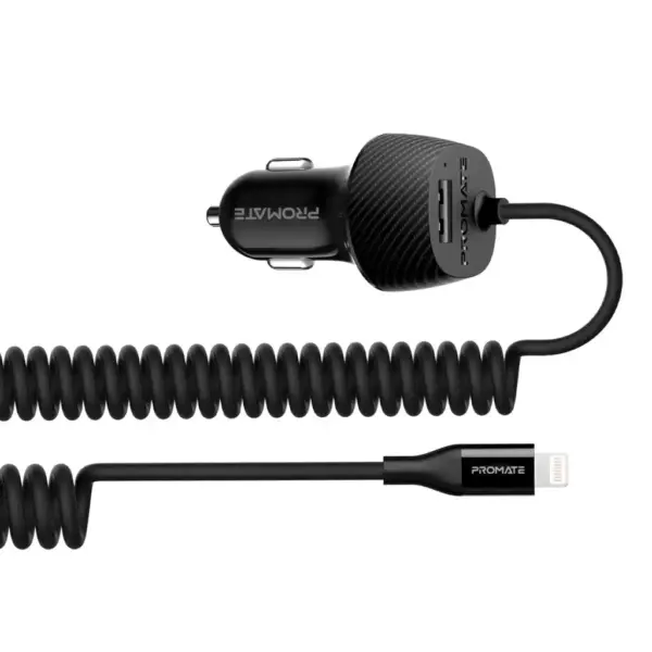 Зарядний пристрій Promate 17W USB + Lightning (voltrip-i.black)