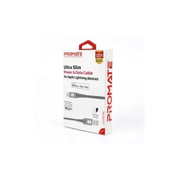 Дата кабель USB 2.0 AM to Lightning 1.2m grey Promate (nervelink-i.grey)