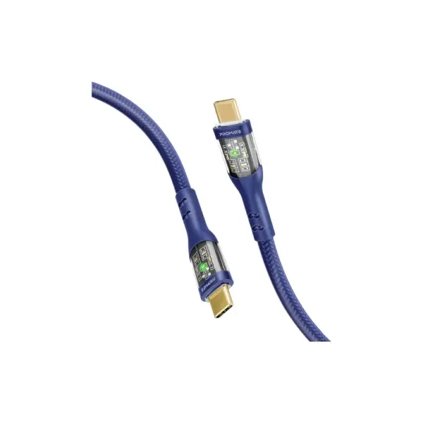 Дата кабель USB-C to USB-C 2.0m Promate (transline-cc200.navy)