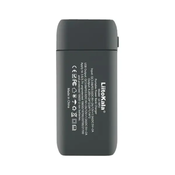 Зарядний пристрій для акумуляторів Liitokala 2 Slots, w func. Powerbank/PD/QC, USB/Type-C, LED disp, 18650/21700 (Lii-MP2)