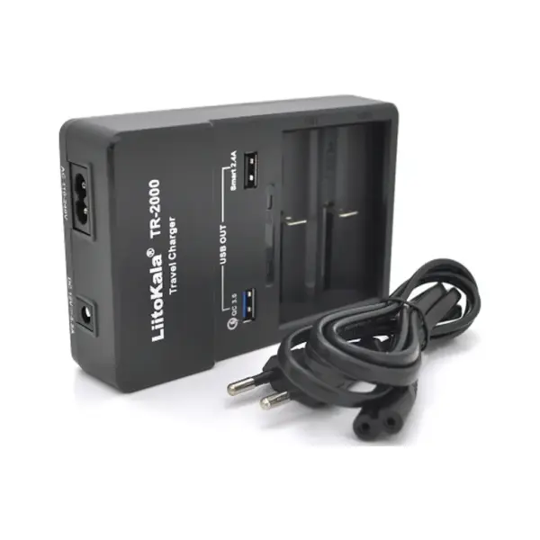 Зарядний пристрій для акумуляторів Liitokala 2 Slots, USB1/QC/3.0, USB2/2.4A, NiMHC(R14)/SC/AA/AAA/17670, Li-ion10440...26650 (Lii-TR2000) Зарядний пристрій для акумуляторів Liitokala 2 Slots, USB1/QC/3.0, USB2/2.4A, NiMHC(R14)/SC/AA/AAA/17670, Li-ion10440...26650 (Lii-TR2000)