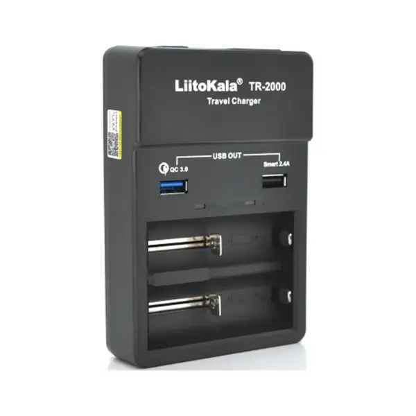 Зарядний пристрій для акумуляторів Liitokala 2 Slots, USB1/QC/3.0, USB2/2.4A, NiMHC(R14)/SC/AA/AAA/17670, Li-ion10440...26650 (Lii-TR2000) Зарядний пристрій для акумуляторів Liitokala 2 Slots, USB1/QC/3.0, USB2/2.4A, NiMHC(R14)/SC/AA/AAA/17670, Li-ion10440...26650 (Lii-TR2000)