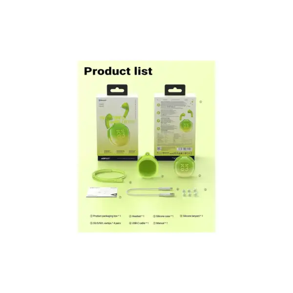 Навушники Acefast T9 Avocado Green (6974316282556)