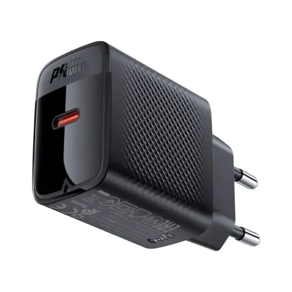 Зарядний пристрій Acefast USB-C 20W + Type-C cable A82 Fast Charger Black (6974316280057)