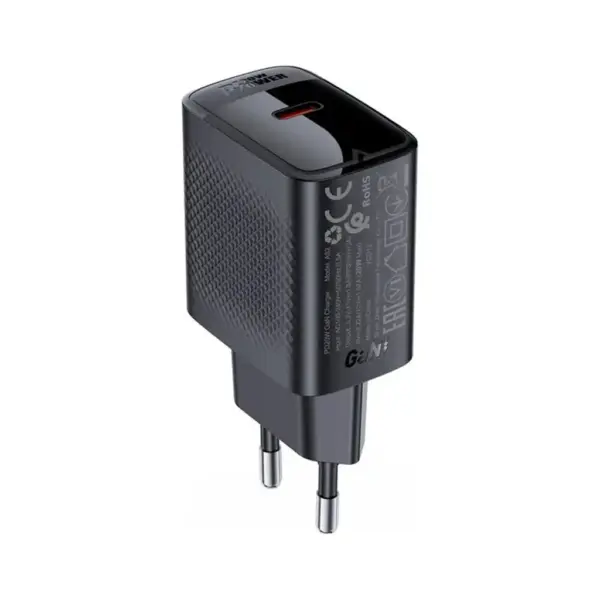 Зарядний пристрій Acefast USB-C 20W + Type-C cable A82 Fast Charger Black (6974316280057)