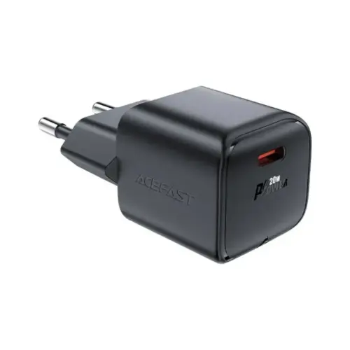 Зарядний пристрій Acefast USB-C 20W Gan A73 mini Fast Charger Black (6974316282648)