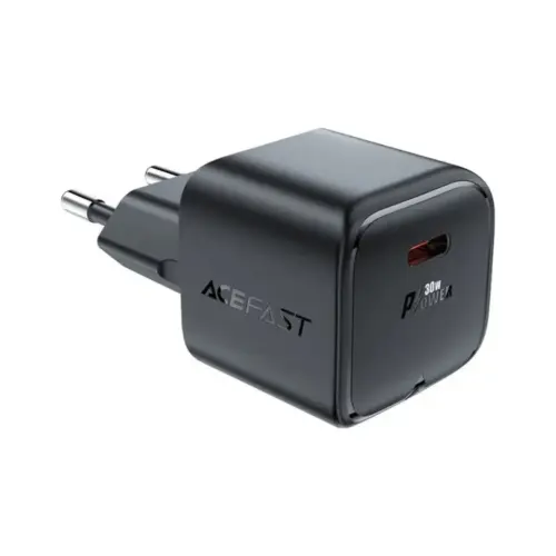 Зарядний пристрій Acefast USB-C 30W Gan A77 mini Fast Charger Black (6974316282662)