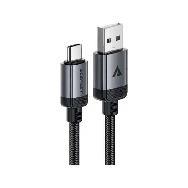 Дата кабель USB 2.0 AM to USB-C 1.2m 3.0A 18W aluminum alloy Black Acefast (6974316283782)