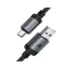 Дата кабель USB 2.0 AM to USB-C 1.2m 3.0A 18W aluminum alloy Black Acefast (6974316283782)