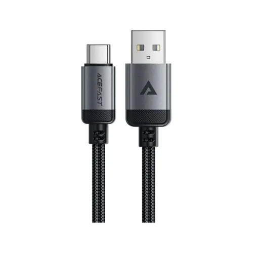 Дата кабель USB 2.0 AM to USB-C 1.2m 3.0A 18W aluminum alloy Black Acefast (6974316283782)