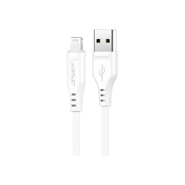 Дата кабель USB 2.0 AM to Lightning 1.2m 2.4A TPE C3-02 White Acefast (6974316280835)