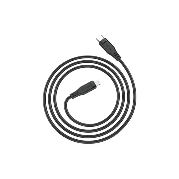 Дата кабель USB-C to Lightning 1.2m 3.0A TPE C3-01 Black Acefast (6974316280804)