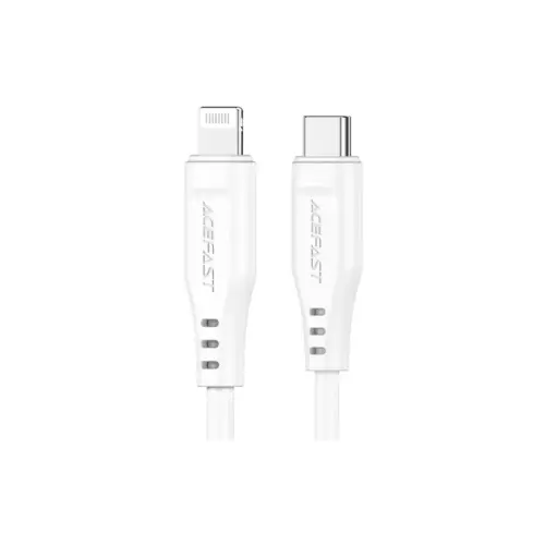 Дата кабель USB-C to Lightning 1.2m 3.0A TPE C3-01 White Acefast (6974316280811)