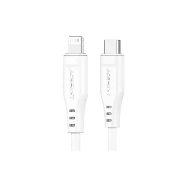 Дата кабель USB-C to Lightning 1.2m 3.0A TPE C3-01 White Acefast (6974316280811)