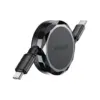 Дата кабель USB-C to USB-C 0.8m 60W dual retraction C13-03 Black Acefast (6974316280132)