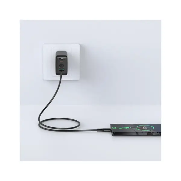 Дата кабель USB-C to USB-C 1.2m 3A TPE C3-03 Black Acefast (6974316280842)