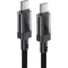 Дата кабель USB-C to USB-C 1.2m 60W stainless steel C12-03 Black Acefast (6974316283317)