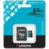 Карта пам'яті Kingston 64GB microSDXC сlass 10 UHS-I U3 V30 A2 Canvas Go Plus G4 (SDCG4/64GB)