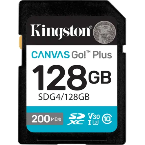 Карта пам'яті Kingston 128GB SDXC сlass 10 UHS-I U3 V30 Canvas Go Plus G4 (SDG4/128GB) Карта пам'яті Kingston 128GB SDXC сlass 10 UHS-I U3 V30 Canvas Go Plus G4 (SDG4/128GB)
