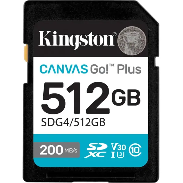 Карта пам'яті Kingston 512GB SDXC сlass 10 UHS-I U3 V30 Canvas Go Plus G4 (SDG4/512GB)