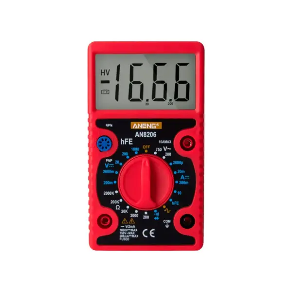 Цифровий мультиметр ANENG AN-8206, V, A, R, C, функция hFE (AN-8206) Цифровий мультиметр ANENG AN-8206, V, A, R, C, функция hFE (AN-8206)