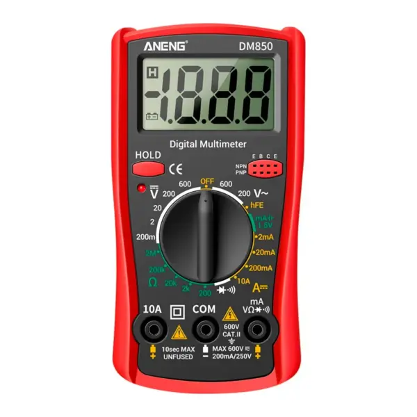 Цифровий мультиметр ANENG DM850, V, A, R, функція hFE (AN-DM850)