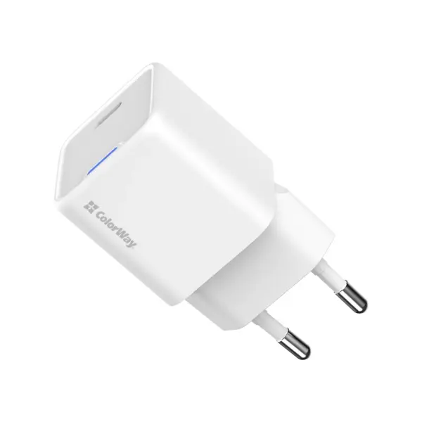 Зарядний пристрій ColorWay GaN Mini 25W PD Port PPS USB-C white (CW-CHS052PD-WT)