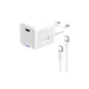 Зарядний пристрій ColorWay GaN Mini 25W PD Port PPS USB-C white cable Type-C (CW-CHS052PDC-WT)