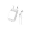 Зарядний пристрій ColorWay GaN Mini 25W PD Port PPS USB-C white cable Type-C (CW-CHS052PDC-WT)