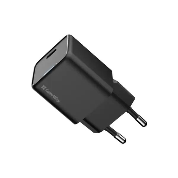 Зарядний пристрій ColorWay GaN Mini 25W PD Port PPS USB-C black (CW-CHS052PD-BK)