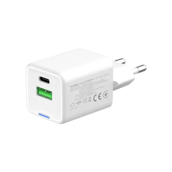 Зарядний пристрій ColorWay GaN Mini 30W PD Port PPS USB (Type-C PD + USB QC4.0) white (CW-CHS053PD-WT) Зарядний пристрій ColorWay GaN Mini 30W PD Port PPS USB (Type-C PD + USB QC4.0) white (CW-CHS053PD-WT)