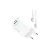 Зарядний пристрій ColorWay GaN Mini 35W PD Port PPS USB (Type-C PD + USB QC4.0) cable Type-C (CW-CHS055PDC-WT)