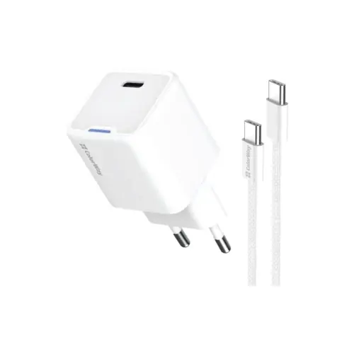 Зарядний пристрій ColorWay GaN Mini 35W PD Port PPS USB-C white cable Type-C (CW-CHS056PDC-WT)