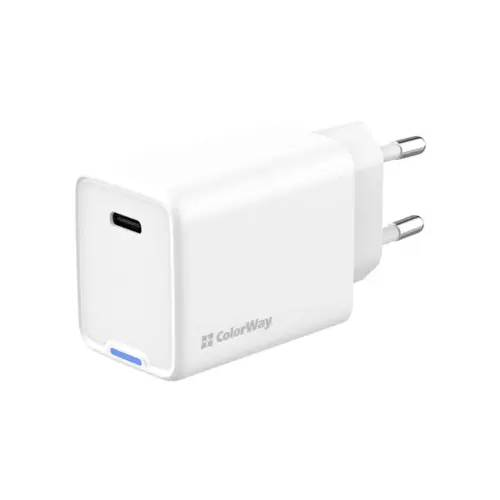 Зарядний пристрій ColorWay GaN Mini 45W PD Port PPS USB-C white (CW-CHS057PD-WT)
