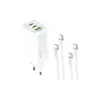 Зарядний пристрій ColorWay GaN Mini 65W PD Port PPS USB (USB-2C1A) cable Type-C&Lightning (CW-CHS058PDCL-WT)