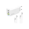 Зарядний пристрій ColorWay GaN Mini 65W PD Port PPS USB (USB-2C1A) cable Type-C&Lightning (CW-CHS058PDCL-WT)