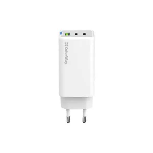 Зарядний пристрій ColorWay GaN Mini 65W PD Port PPS USB (USB-2C1A) white (CW-CHS058PD-WT)