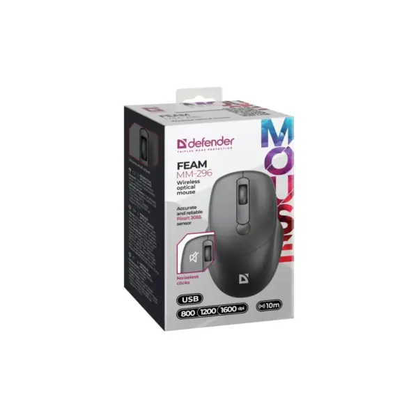 Мишка Defender Feam MM-296 Wireless Black (52296) Мишка Defender Feam MM-296 Wireless Black (52296)