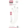 Дата кабель USB 2.0 AM to Lightning + Micro 5P + USB-C 1.0m 2.4A XO (CB-23U3)