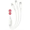 Дата кабель USB 2.0 AM to Lightning + Micro 5P + USB-C 1.0m 2.4A XO (CB-23U3)