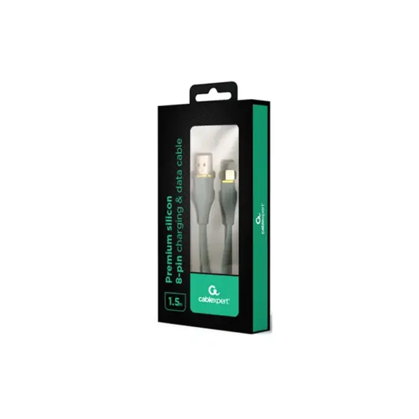 Дата кабель USB 2.0 AM to Lightning 1.5m 2.1A Cablexpert (CC-USB2S-AM8PM-1.5M-G)