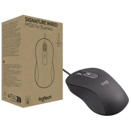 Мишка Logitech Signature M520 for Business USB-C Graphite (910-007511)