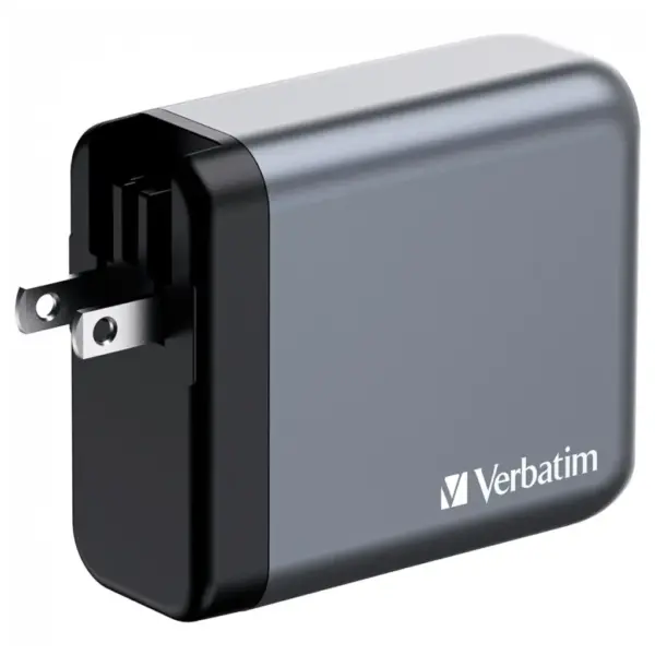 Зарядний пристрій Verbatim GaN 140 W 4 ports (2xUSB-C-140 W,USB-C 20 W /USB-A -3.0) (32203)