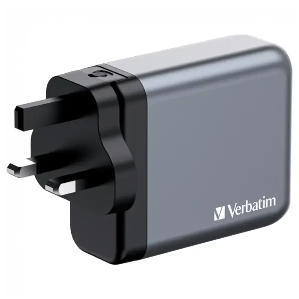 Зарядний пристрій Verbatim GaN 140 W 4 ports (2xUSB-C-140 W,USB-C 20 W /USB-A -3.0) (32203)