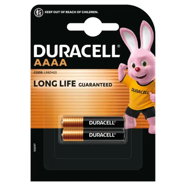 Батарейка AAAA спеціальна лужна LR8D425 1,5V, 2 шт. в упаковці Duracell (5007466) Батарейка AAAA спеціальна лужна LR8D425 1,5V, 2 шт. в упаковці Duracell (5007466)