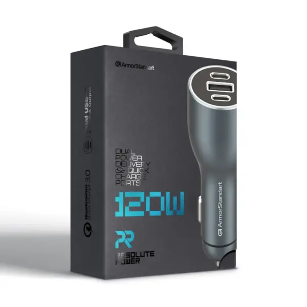 Зарядний пристрій Armorstandart Resolute Power ASPP-21 120W 2xUSB-C, 1xUSB-A (ARM70026)