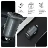 Зарядний пристрій Armorstandart USB Type-C PD20W + USB QC 3.0 Grey + cable Lightning (ARM82460)