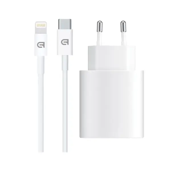 Зарядний пристрій Armorstandart AMHJ83 20W USB-C White + cable USB-C to Lightning (ARM77724)