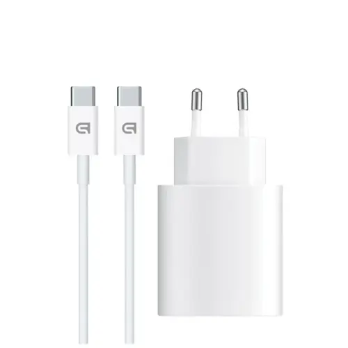 Зарядний пристрій Armorstandart AMHJ83 20W USB-C White + cable USB-C to USB-C (ARM77725)
