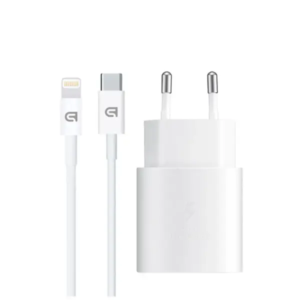 Зарядний пристрій Armorstandart AR-TA800W USB-C 25W White + cable USB-C to Lightning (ARM77719)